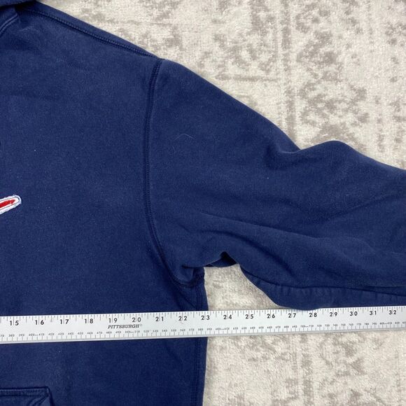 Vintage Nike Hoodie Mens Logo Print Embroidered Y2K Blue Pullover Size Large - Picture 3 of 6